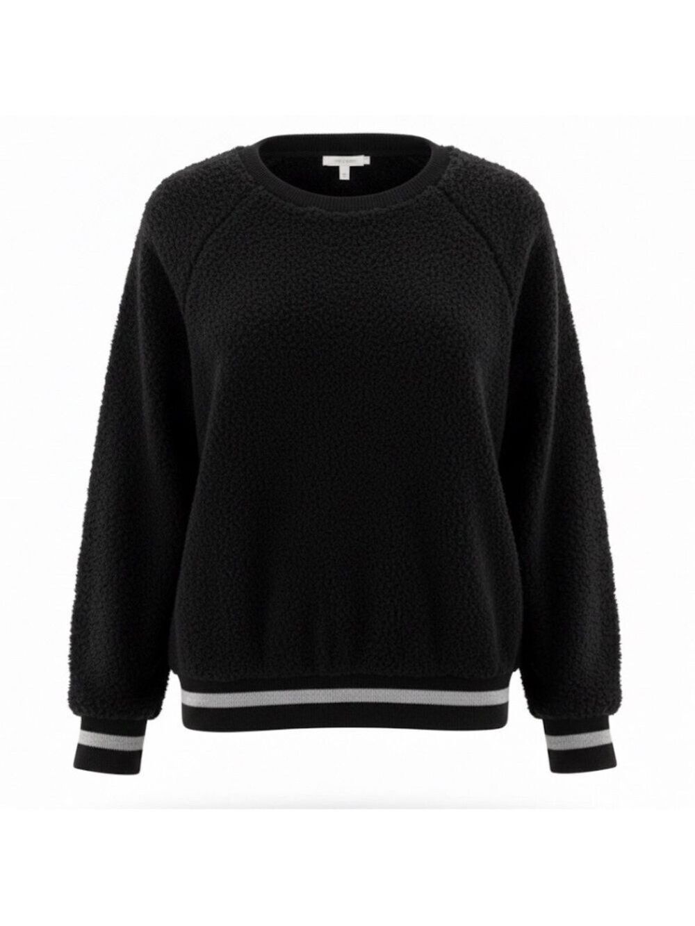 1. State Black Sherpa Pullover Sweater Crewneck Small